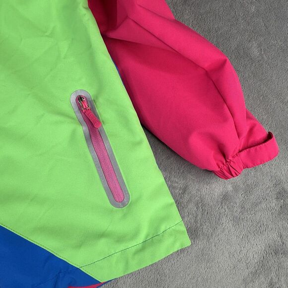 Top&Sky Kids Jacket Kids XL Pink Green Blue Colorblock Hooded Windbreaker‎ - Picture 2 of 16